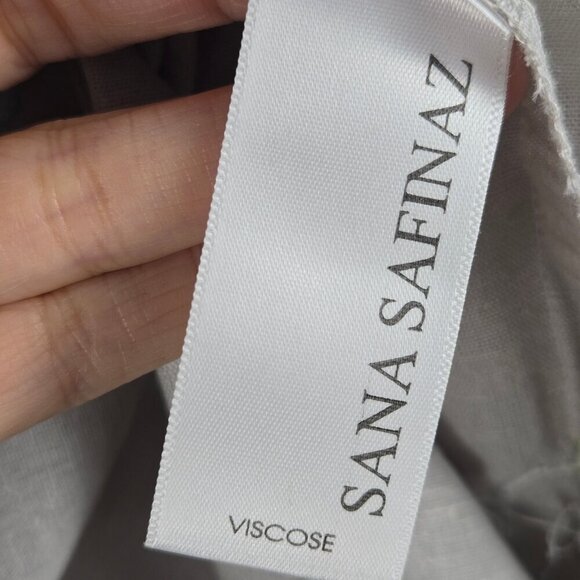 Sana Safinaz Size Small Light Gray Coverup Blue Embroidered Flowers Gray Pearl - Picture 11 of 14